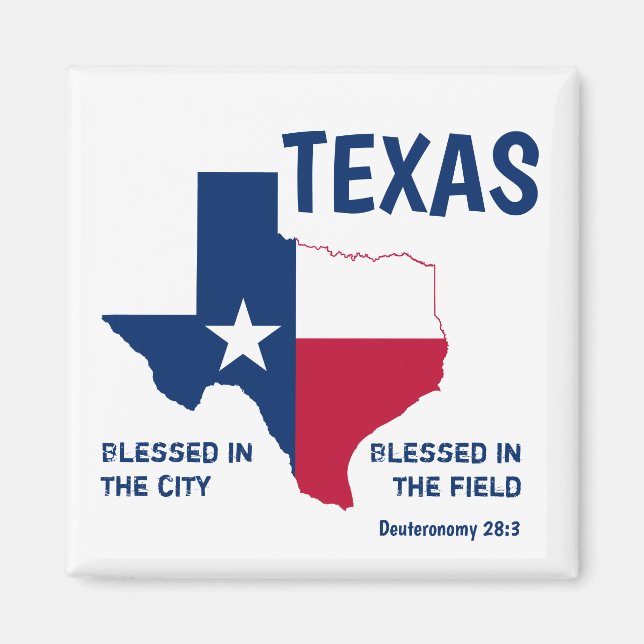 TEXAS Christliche Schrift gesegnet Magnet (Vorne)