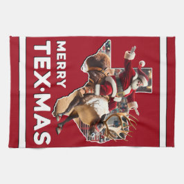 Texas Christmas Merry Texmas Santa Reindeer Rodeo Geschirrtuch