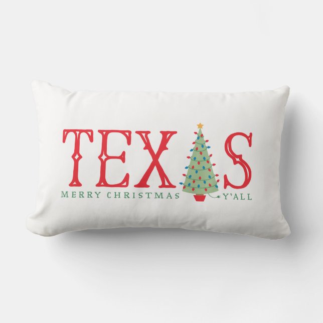 Texas Christmas Tree Throw Kissen (Vorderseite)