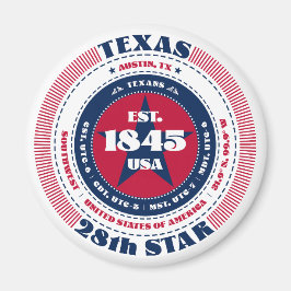 Texas Circle Typografie Souvenir Magnet
