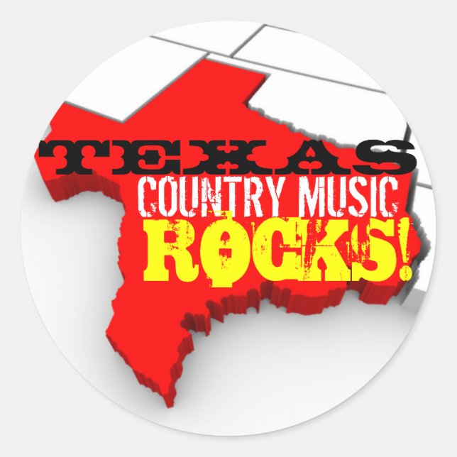 Texas Country Music Rocks Stickers (Vorderseite)