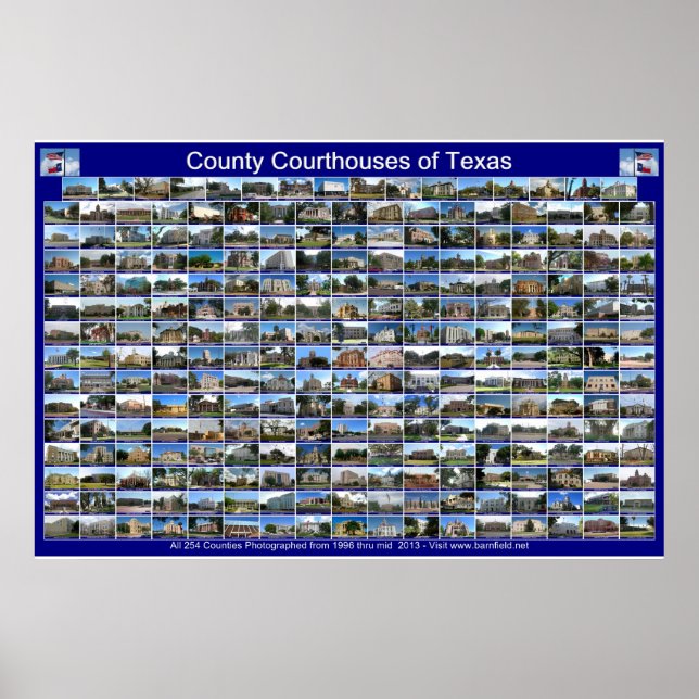 Texas Courthouses Poster (blau horizontal) (Vorne)