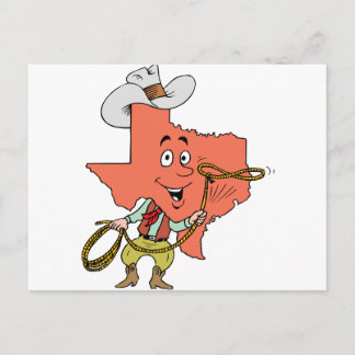 texas Cowboy Cartoon Postkarte