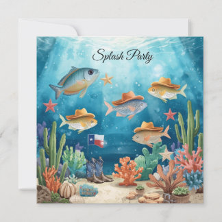 Texas Cowboy Fischparty-Einladung Einladung