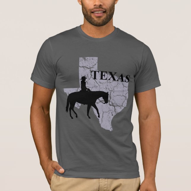 Texas Cowboy Grunge Mens Gray T - Shirt (Vorderseite)