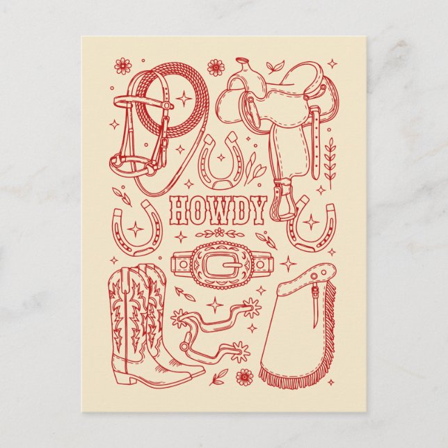 Texas Cowboy Pack Postkarte (Vorderseite)