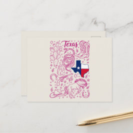 Texas Cowboy Pack Western Stimmung Postkarte