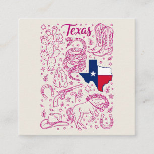 Texas Cowboy Pack Western Stimmung Quadratische Visitenkarte