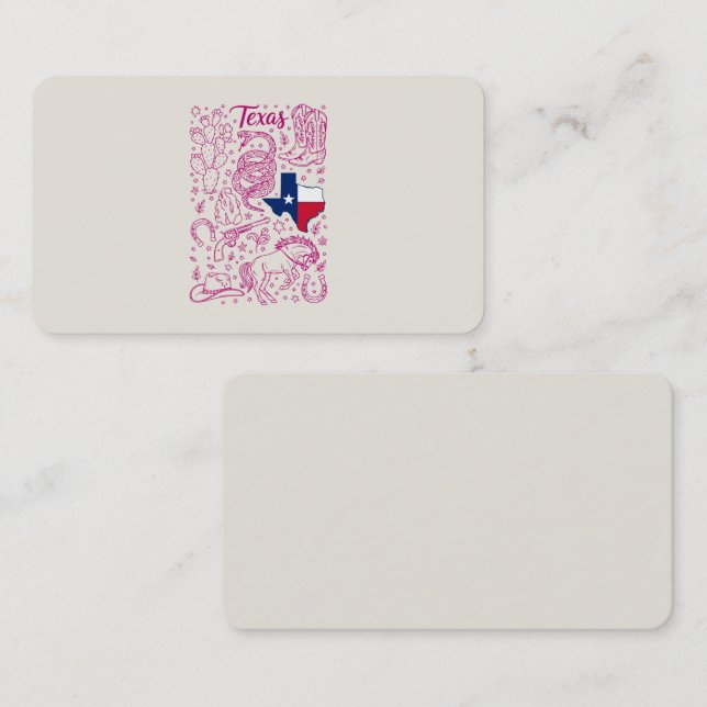 Texas Cowboy Pack Western Vibes Visitenkarte (Vorne/Hinten)