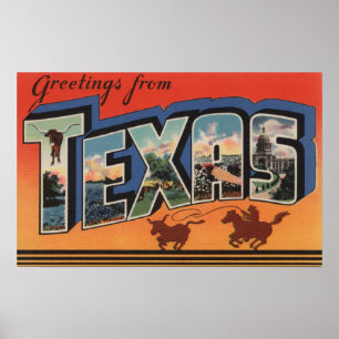 Texas (Cowboy Roping Bull)Große Briefszenen Poster