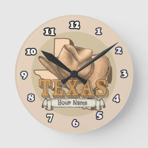 Texas Cowboy-Uhr Runde Wanduhr