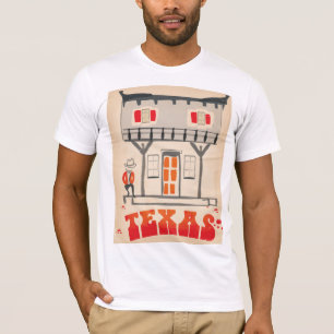 Texas Cowboy Vintag Style Reiseposter T-Shirt