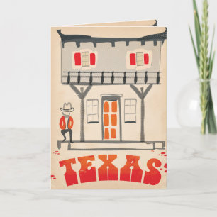 Texas Cowboy Vintage Style Reiseposter Feiertagskarte