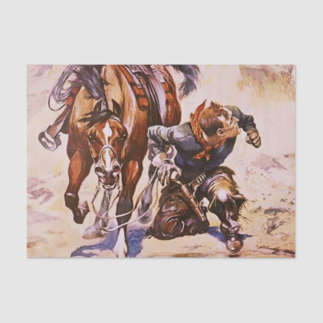 "Texas Cowboy" von Stanley L Wood Seidenpapier (Vorderseite)