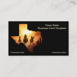 Texas Cowboys Staat des Texas-Logos Visitenkarte