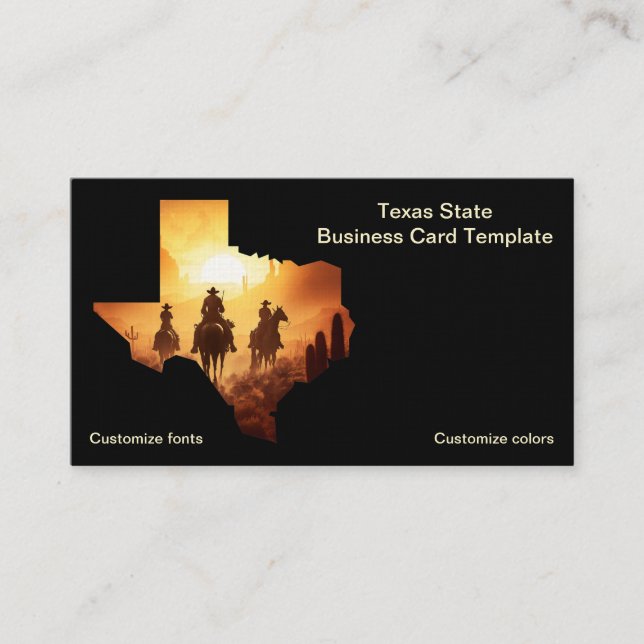 Texas Cowboys Staat des Texas-Logos Visitenkarte (Vorderseite)