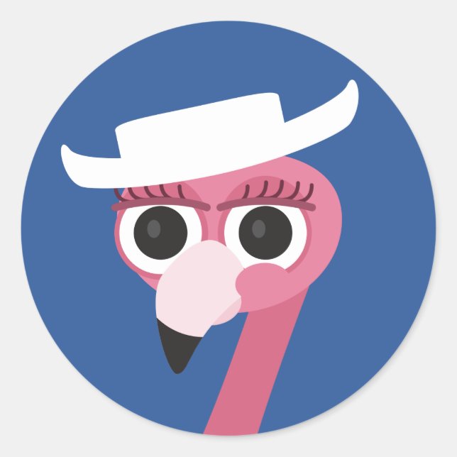 Texas Cowgirl Cowboy Flamingo Runder Aufkleber (Vorderseite)