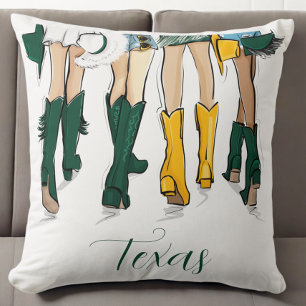 Texas Cowgirl Green Gold Mode Kissen