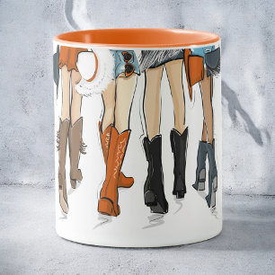 Texas Cowgirl Orange Personalisiert Tasse