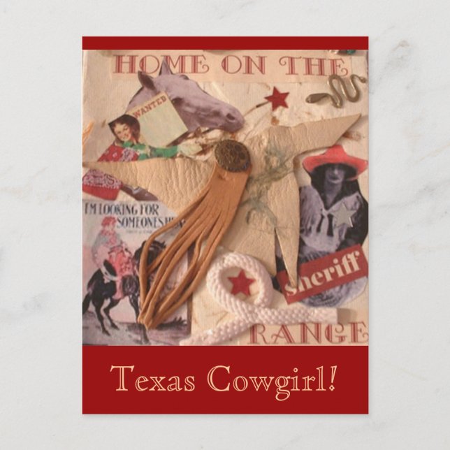 Texas Cowgirl Postcard Postkarte (Vorderseite)