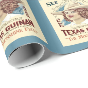 Texas Cowgirl Vintage Western Plakat Geschenkpapier