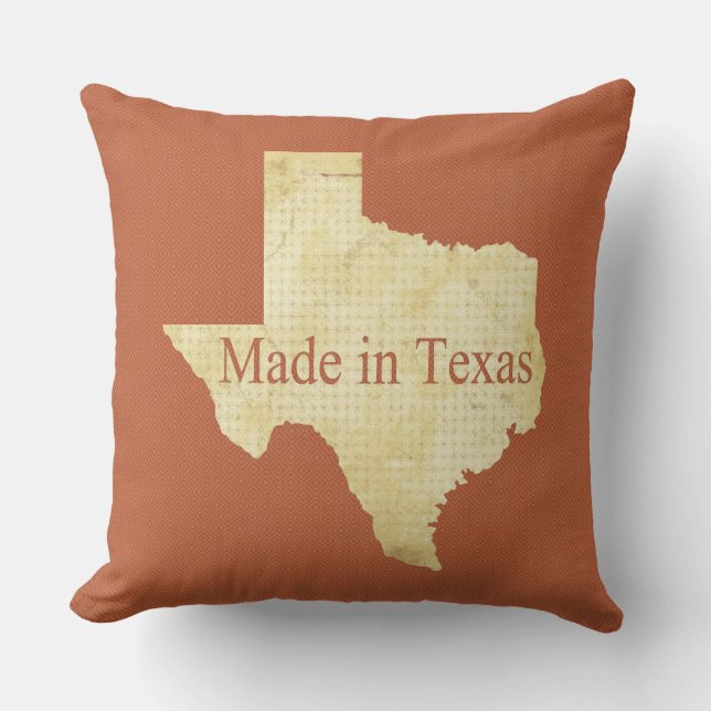 Texas Cream and Rusty Red Square Throw Kissen (Vorderseite)