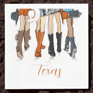 Texas Damenmode Cowboy-Stiefel verbranntes Orange Serviette