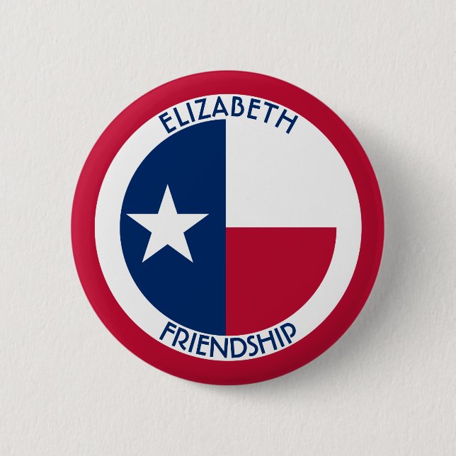 Texas die einziger Stern-personalisierte Flagge Button (Vorderseite)