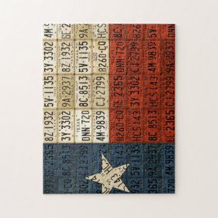 Texas - die Lone Star State Flag Lizenz Plakat Art Puzzle