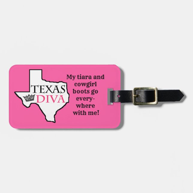 "Texas Diva" Gepäckanhänger (Vorderseite horizontal)