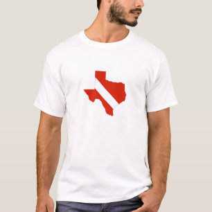 Texas Diver Texan Lone Star Scuba Tauchen Red Flag T-Shirt