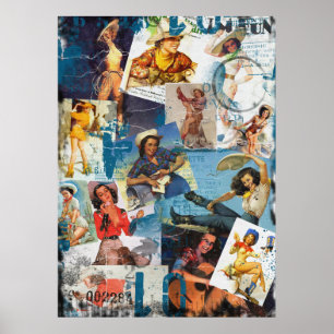 Texas eklektisch: Vintages Cowgirl-Sammlungs-Nr. 2 Poster
