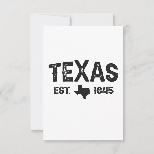 Texas Est 1845 American Staat Patriotic Gift Dankeskarte (Vorderseite)