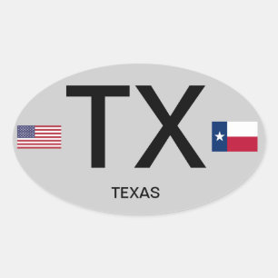 Texas* Euro-Autoaufkleber Ovaler Aufkleber