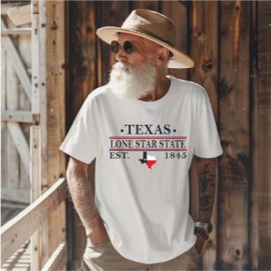 Texas Fahne Karte des einstündigen Staat T-Shirt