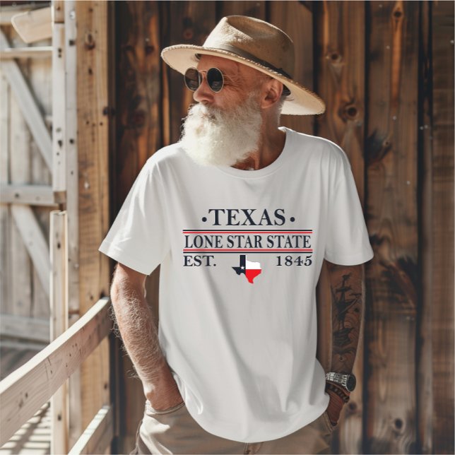 Texas Fahne Karte des einstündigen Staat T-Shirt (Von Creator hochgeladen)