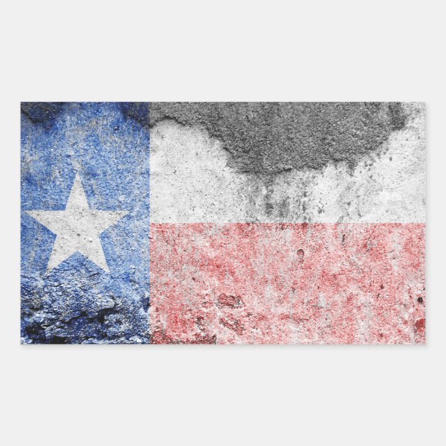Texas-Fahne Rechteckiger Aufkleber (Vorderseite)