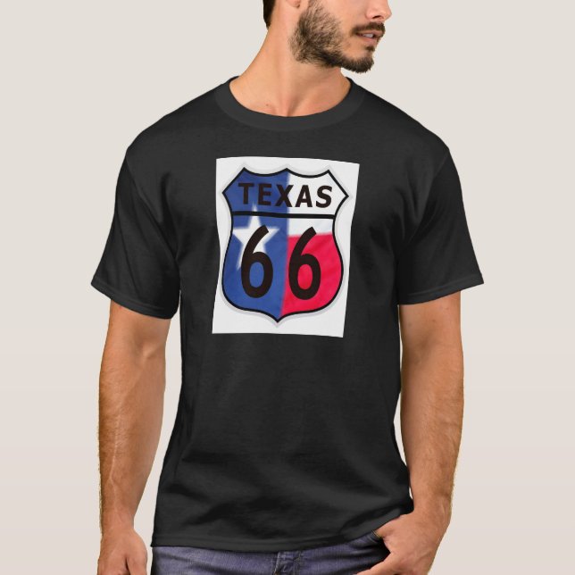 Texas-Farbe des Weg-66 T-Shirt (Vorderseite)