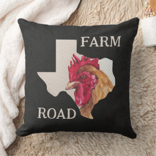 Texas Farm Road Chicken Kissen