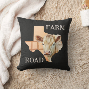 Texas Farm Road Cow Kissen