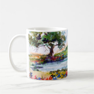 Texas Field Bluebonnets & Longhorn Wasserfarben Kaffeetasse