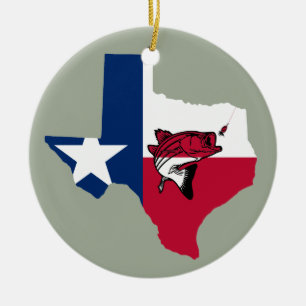 Texas Fishing Keramik Ornament