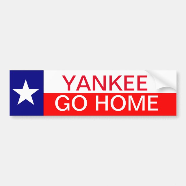Texas Flag Autoaufkleber YANKEE GO ZUHAUSE (Vorne)
