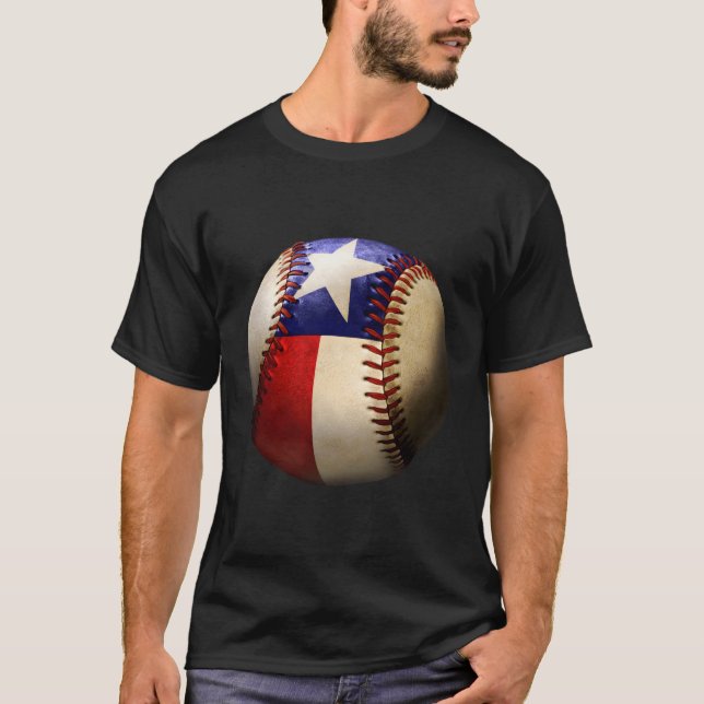 Texas Flag Baseball Game Apparel Geschenk Großer S T-Shirt (Vorderseite)