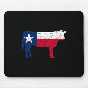 Texas Flag Bbq Rindfleisch Metzger Schnitte Rbecue Mousepad