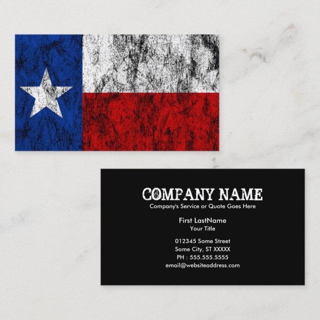 Texas Flag Business Card Visitenkarte (Vorne/Hinten)