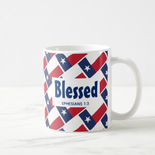 TEXAS FLAG Custom Scripting BLESSED Texan Kaffeetasse