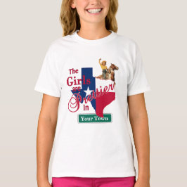 Texas Flag Form CUSTOM Cowgirl Mädchen sind Hübsch T-Shirt