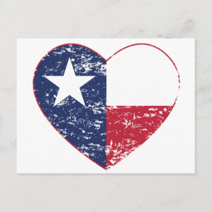 Texas Flag Herz bekümmert Postkarte