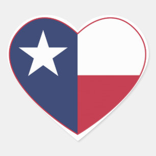 Texas Flag Herz Herz-Aufkleber